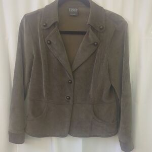 Taylor Women's Taupe Corduroy Blazer Size Petite Small